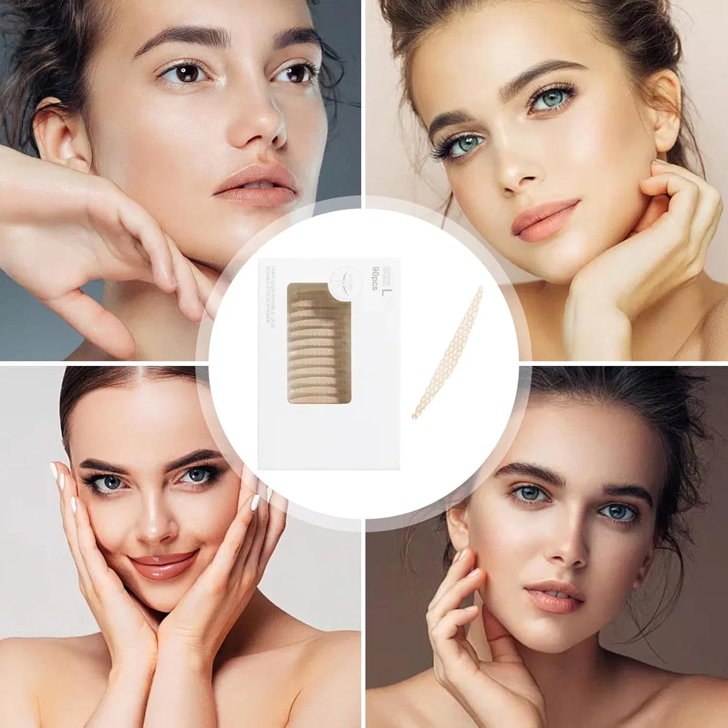 Лента для создания двойного века Mesh Double Eyelid Tape, 90 шт, бежевая — фото 4