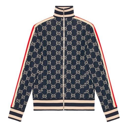 

Куртка GUCCI Classic GG Cotton Jacquard Zipper Jacket Unisex Blue, синий