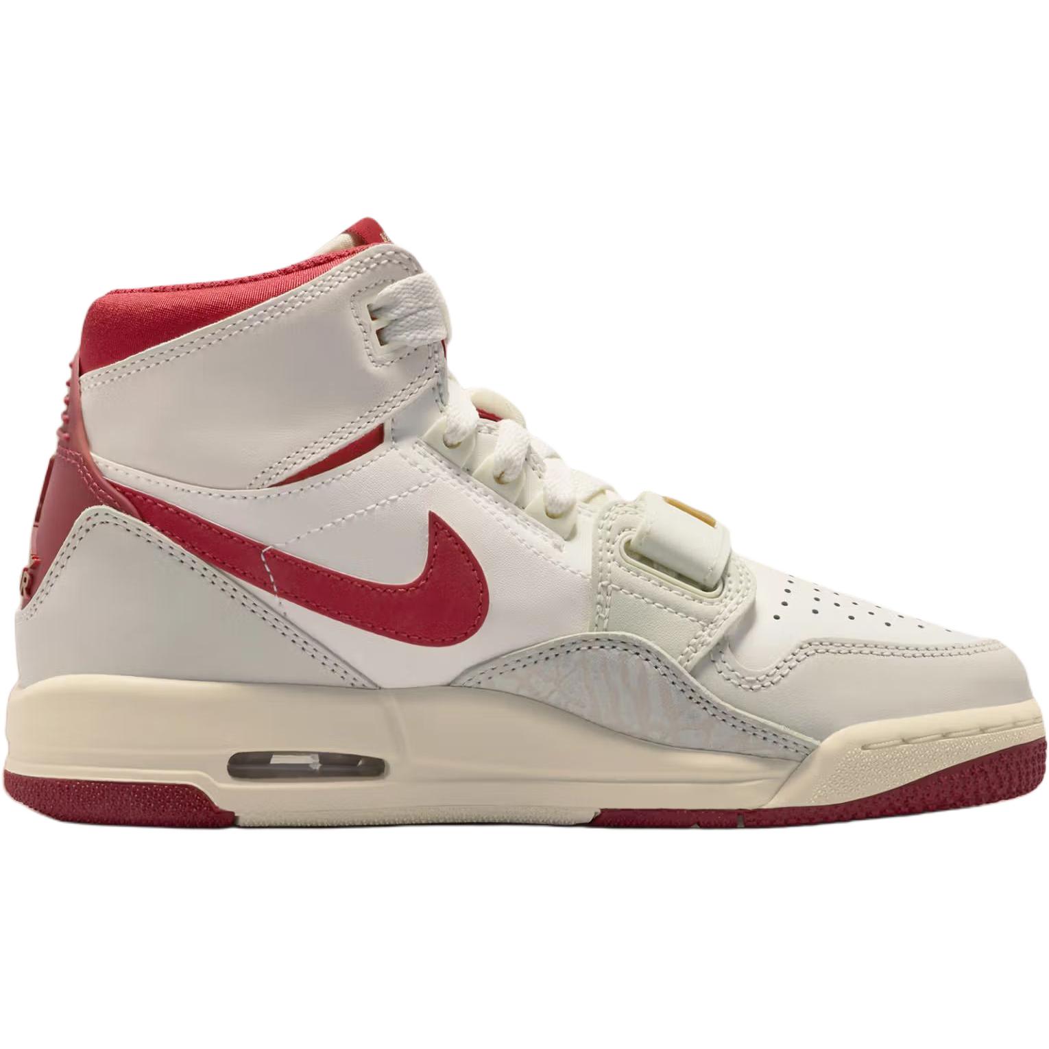 Jordan Детские баскетбольные кроссовки Legacy 312 High top, бежево-красные, для подростков — фото 3