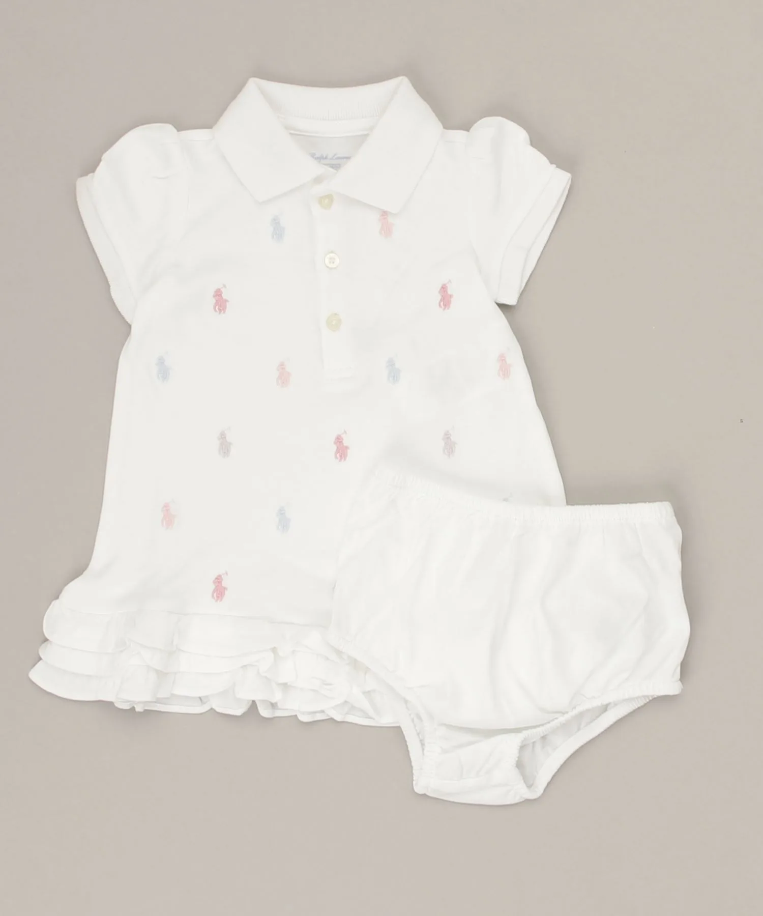 Детское платье POLO RALPH LAUREN CHILDRENSWEAR с рюшами и блумером — фото 3