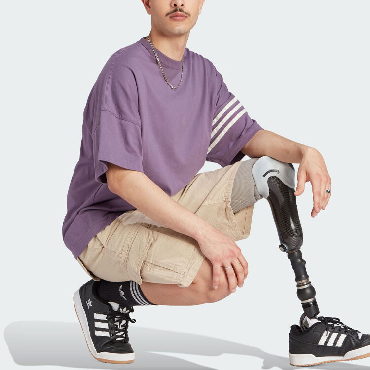 Футболка Neuclassics мужская серо-фиолетовая Adidas Originals, фиолетовый — фото 4