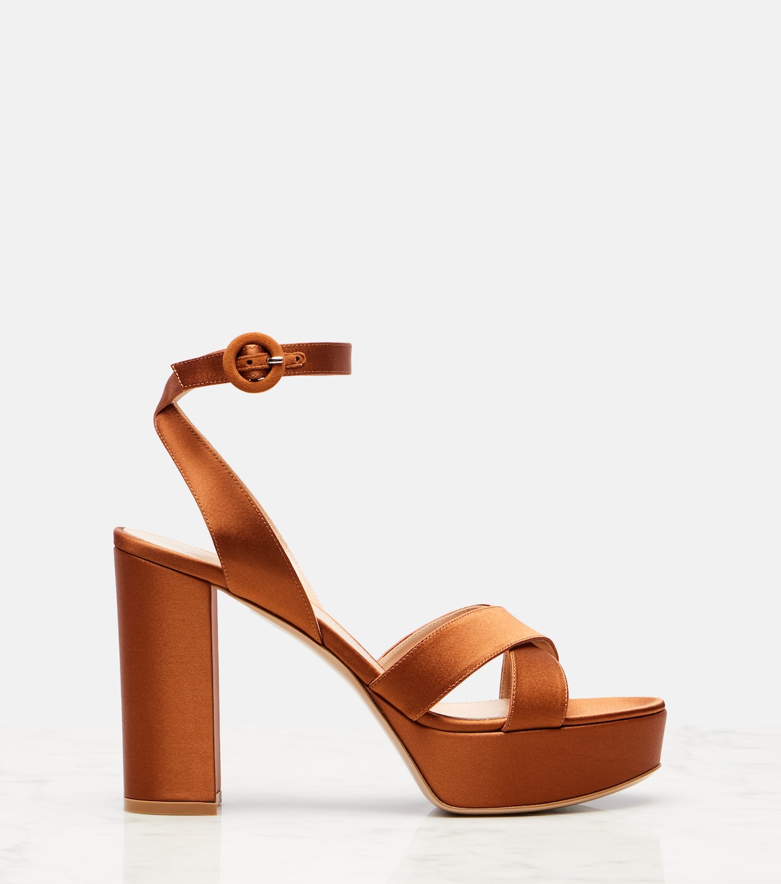 Сабирина платформенные сандалии из сатинового крепа Gianvito Rossi, Sedona — фото 4