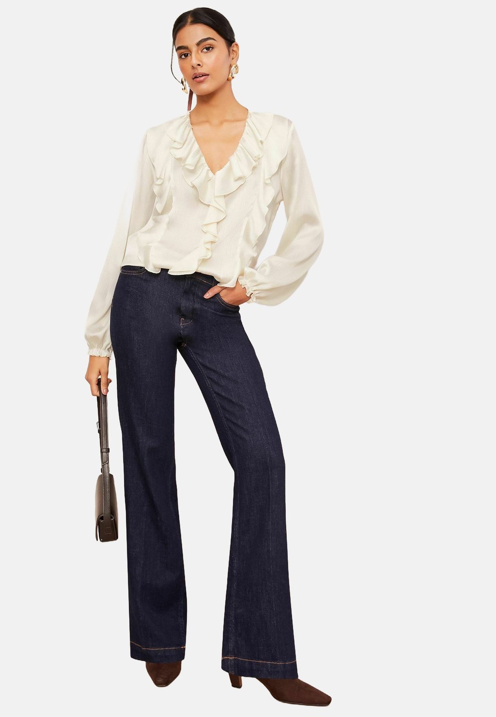 

Блуза REGULAR FIT CRINKLE RUFFLE FRONT Friends Like These, кремовый