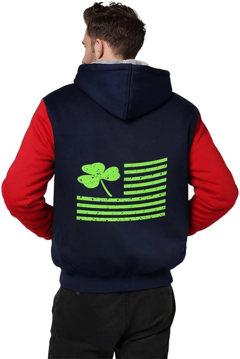 Толстовка на молнии Shamrock Flag, флисовая, мужская, Red-style — фото 2
