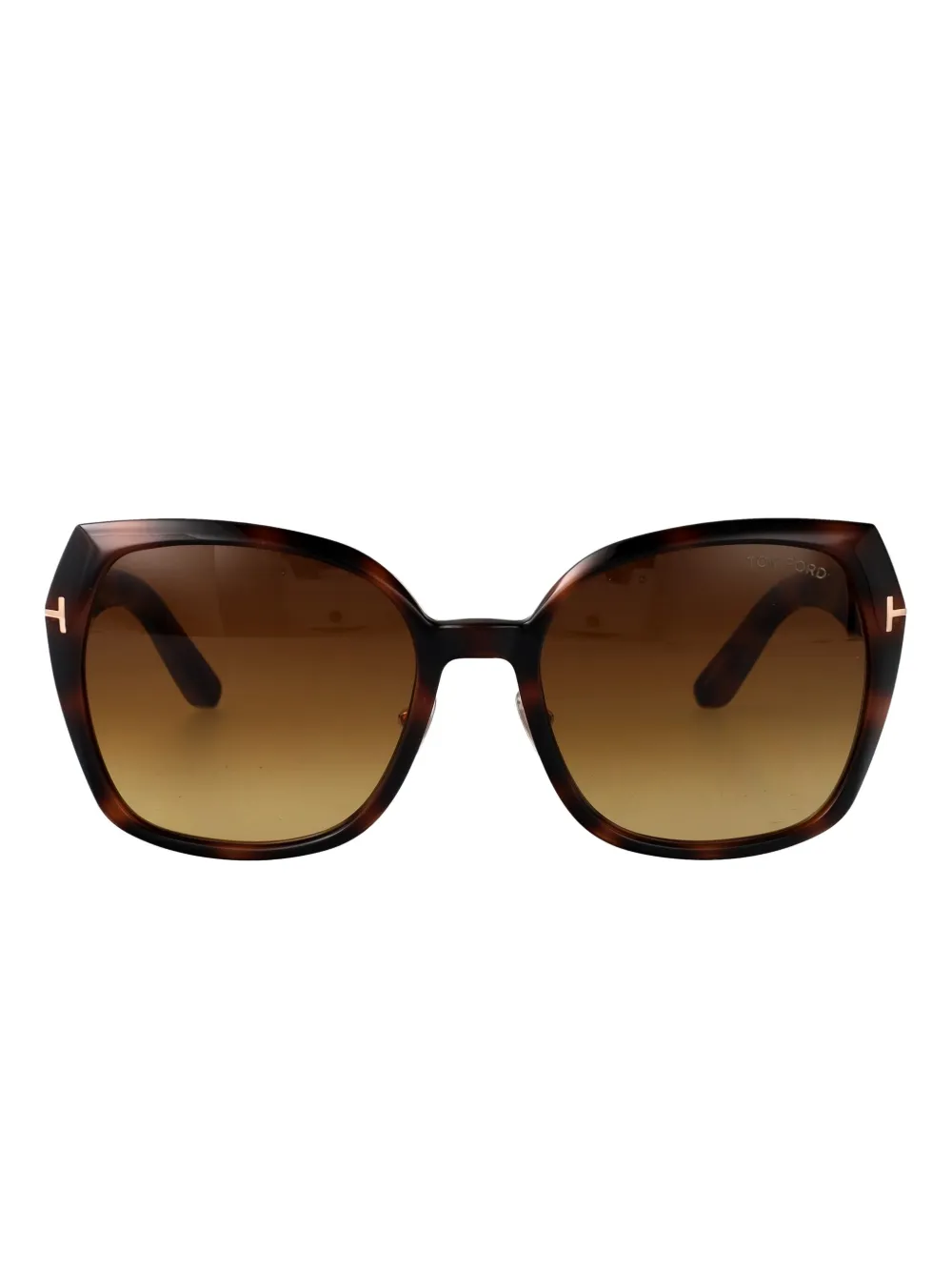 

Солнцезащитные очки в квадратной оправе черепаховой расцветки TOM FORD Eyewear, коричневый