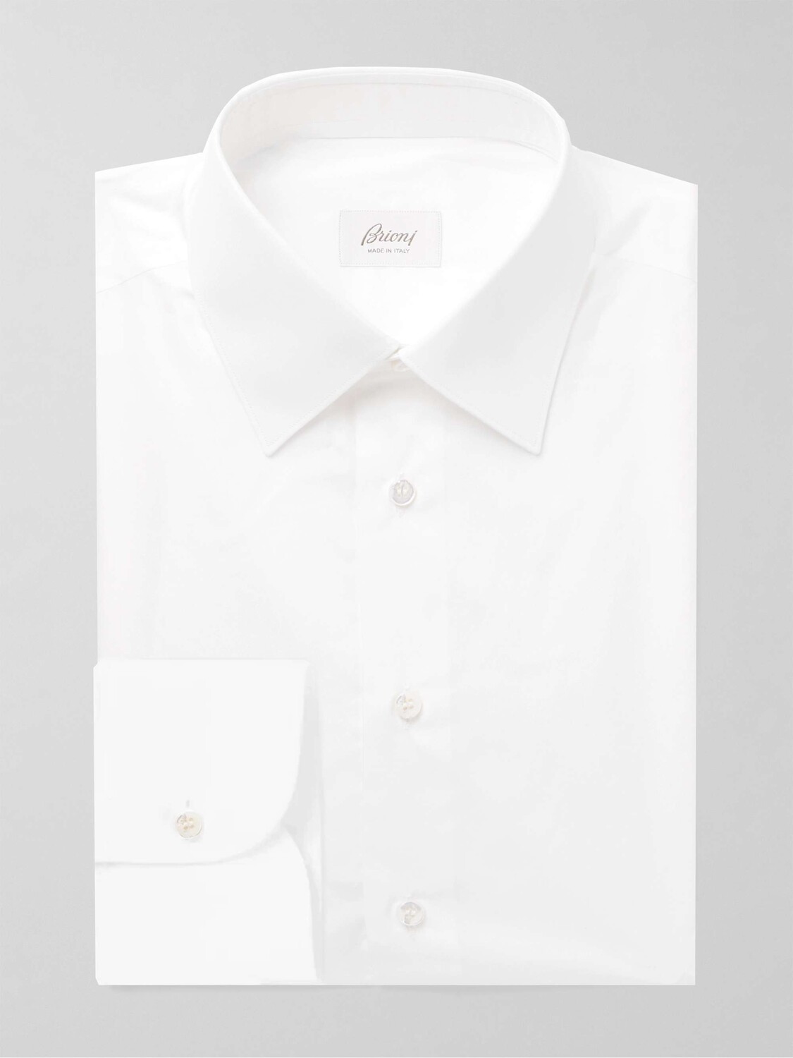 

Белая рубашка из хлопкового поплина BRIONI, белый