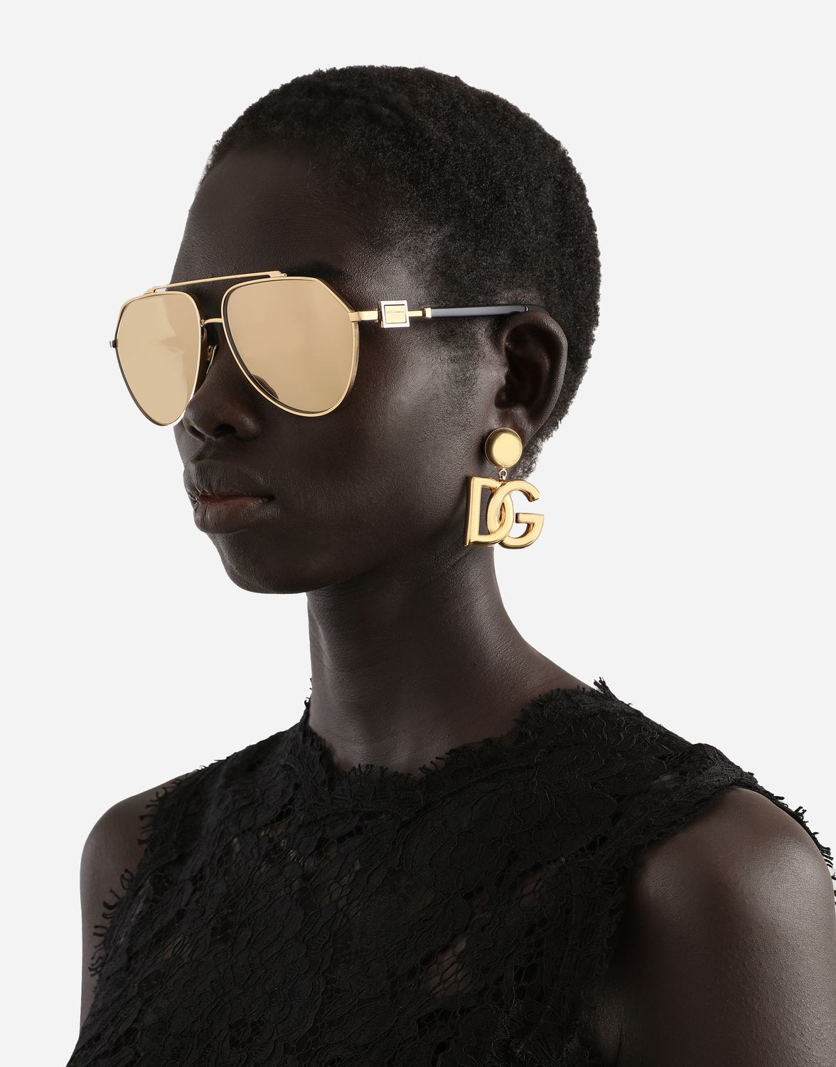 Умные солнцезащитные очки Dolce & Gabbana, золото — фото 2