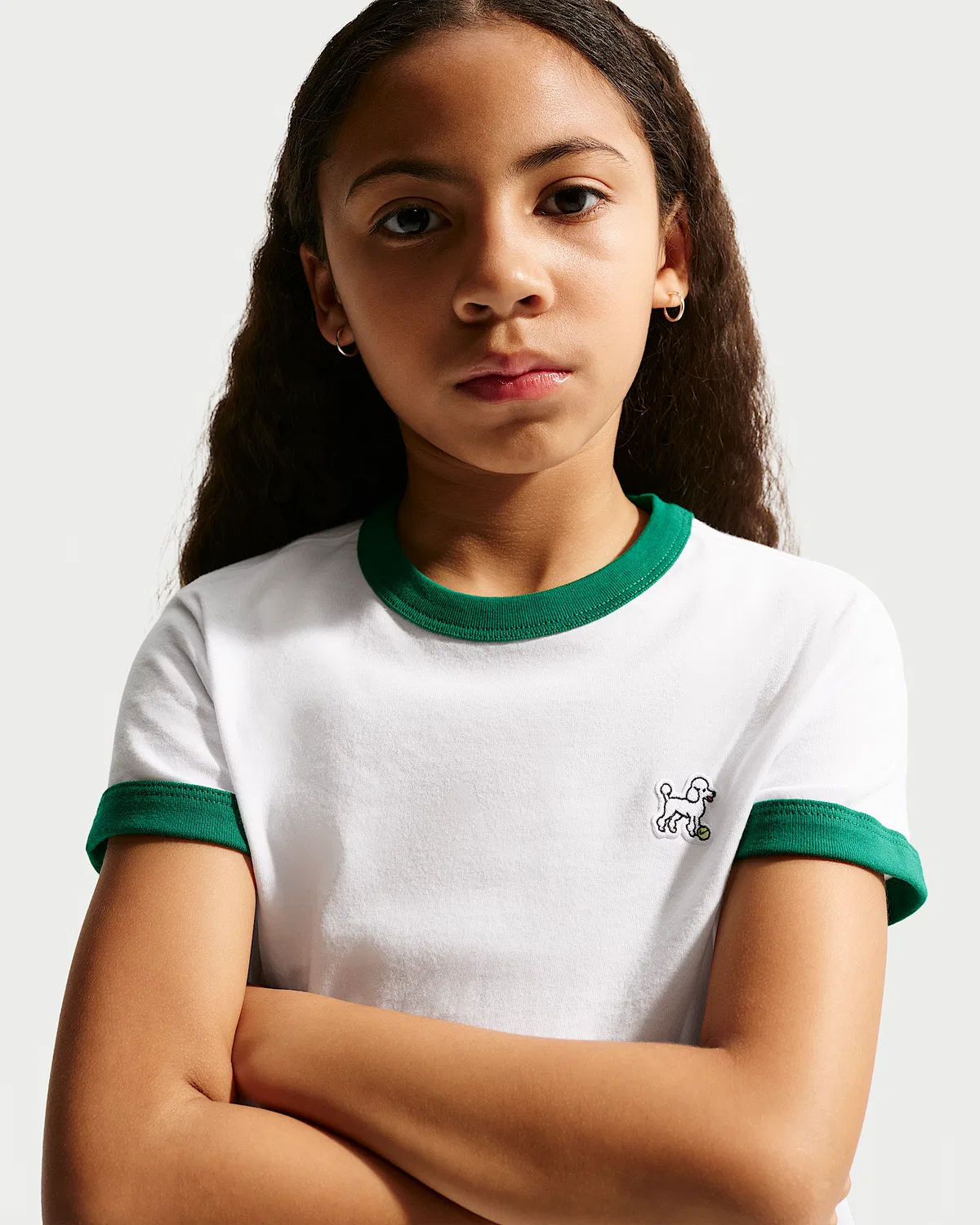 Детская укороченная футболка Nike Sportswear, White/Malachite — фото 3
