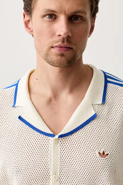 Рубашка из эластичного хлопка relaxed fit Adidas Originals, бежевый — фото 4