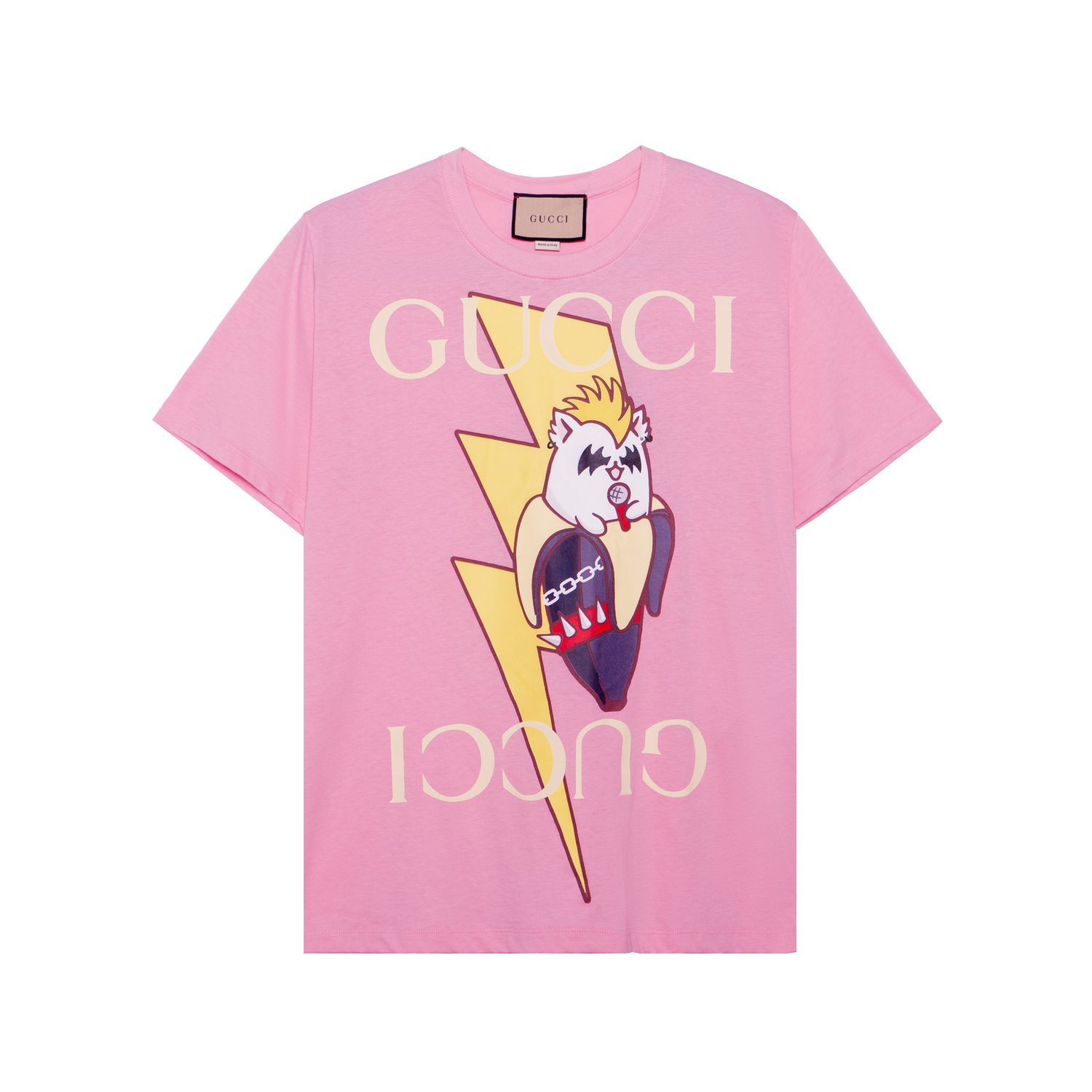 Футболка Cotton X Bananya с принтом GUCCI, розовый — фото 3