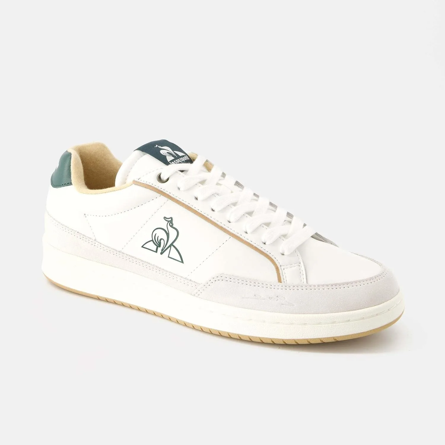 Кроссовки Le Coq Sportif Unisex Noah_2 Optical White/Trekking Green, белый/зеленый — фото 2