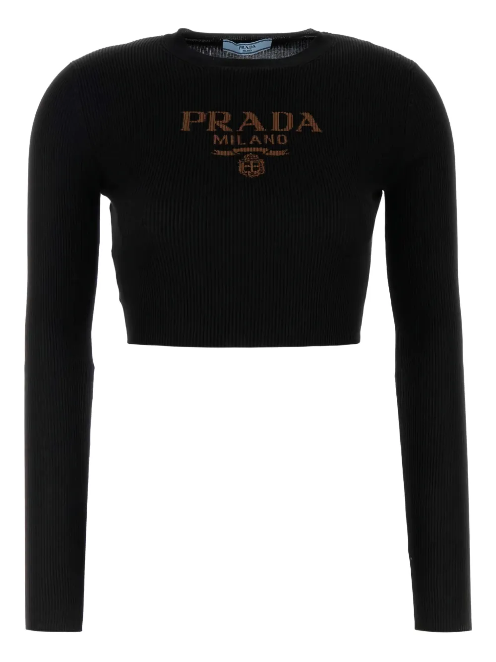 

Джемпер Logo ribbed long-sleeve t-shirt Prada, черный