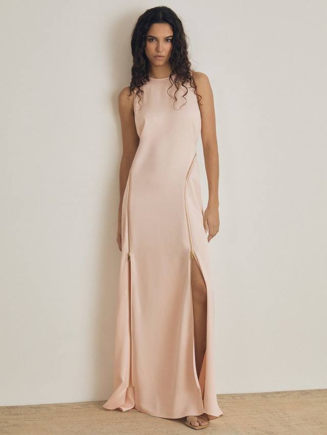 

Платье atelier leanna с застежкой-молнией Reiss, розовый