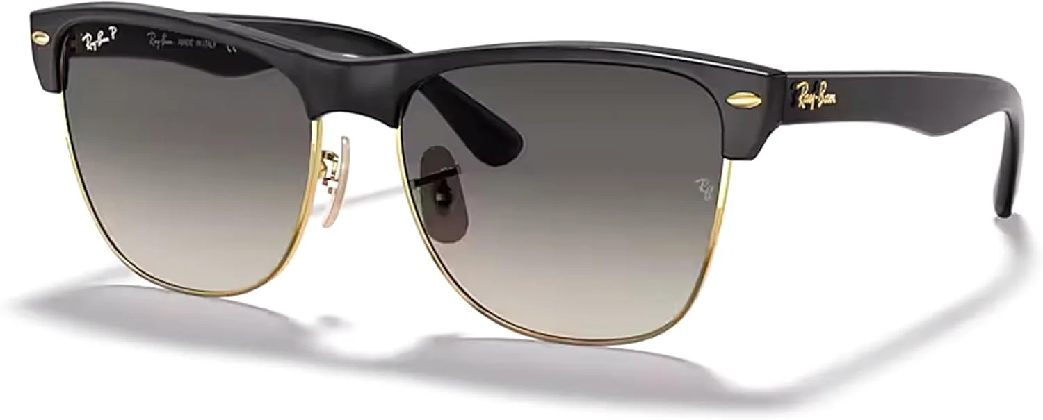 

Солнцезащитные очки Ray-Ban RB4175 Clubmaster увеличенного квадратного размера для мужчин + комплект с аксессуарами, Demigloss Black/ Dark Grey Gradient Polarized