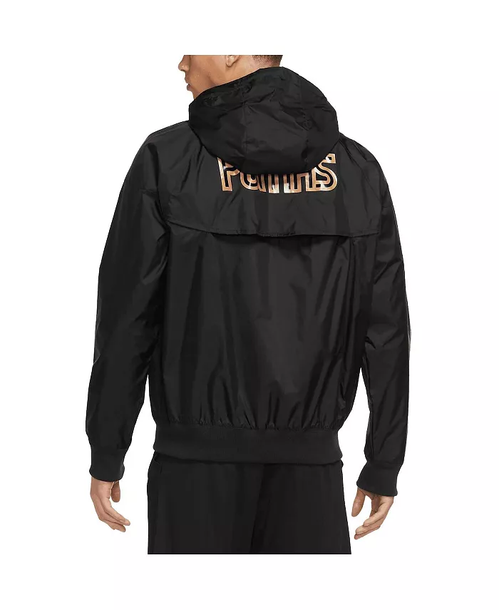 Мужская черная куртка Puma Windrunner с рукавом реглан на молнии Nike — фото 3