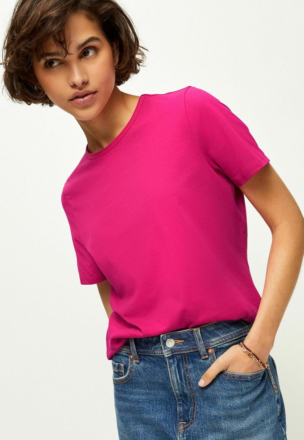 

Футболка базовая The Everyday Crew Neck Rich Short Sleeve- Regular Fit Next, розовая