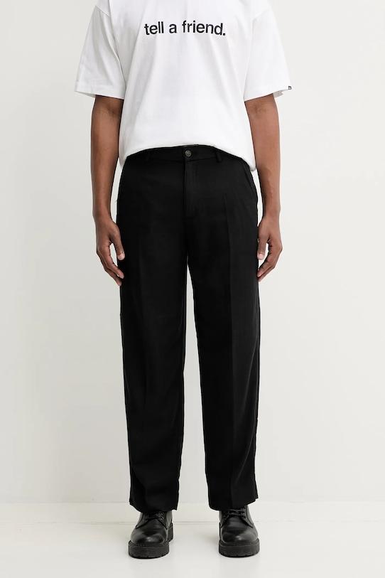 

Брюки с добавлением льна Abercrombie & Fitch, черный