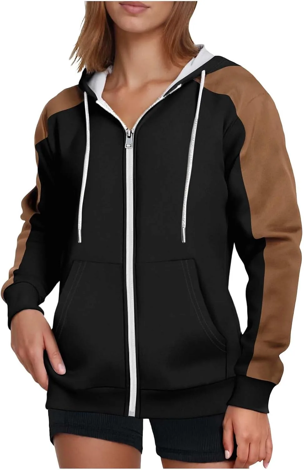 

Толстовка с капюшоном Unisex, цветной блок, длинный рукав, с карманом-кенгуру betible