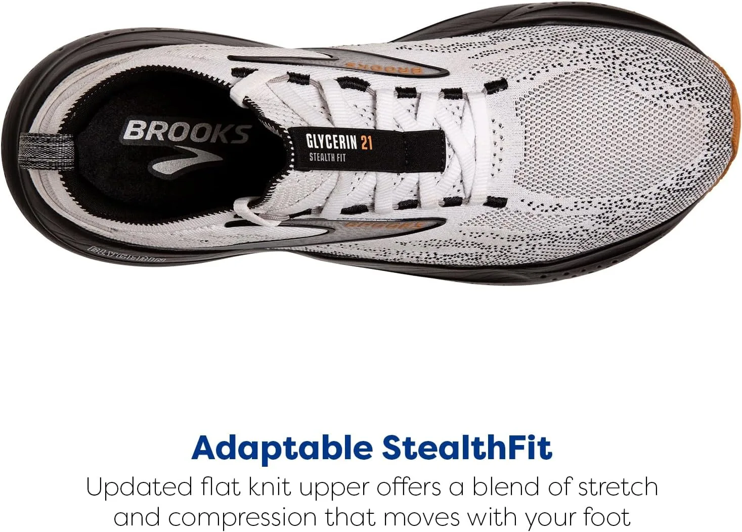 Мужские кроссовки Brooks Glycerin Stealthfit 21, белый/черный/серый — фото 4
