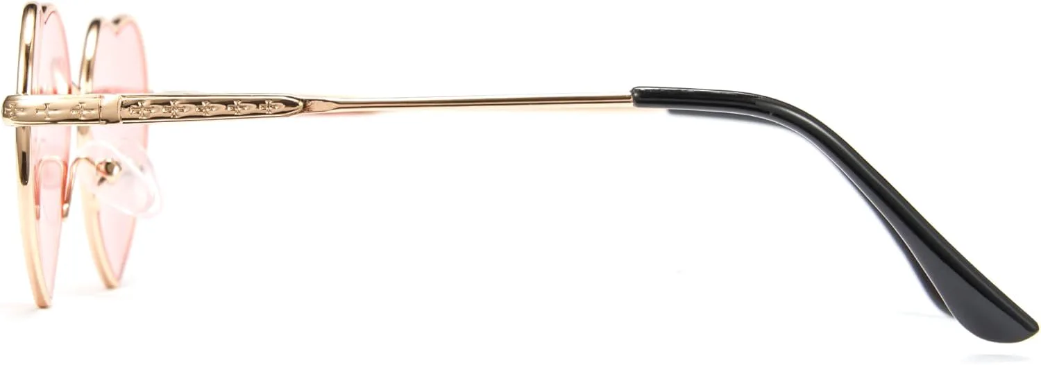 

Солнцезащитные очки Cyxus Y2k Heart для женщин и мужчин, модные, милые, с металлической оправой и линзами с защитой UV400, модель 1552, 1552 - Gold Frame - Pink Lens