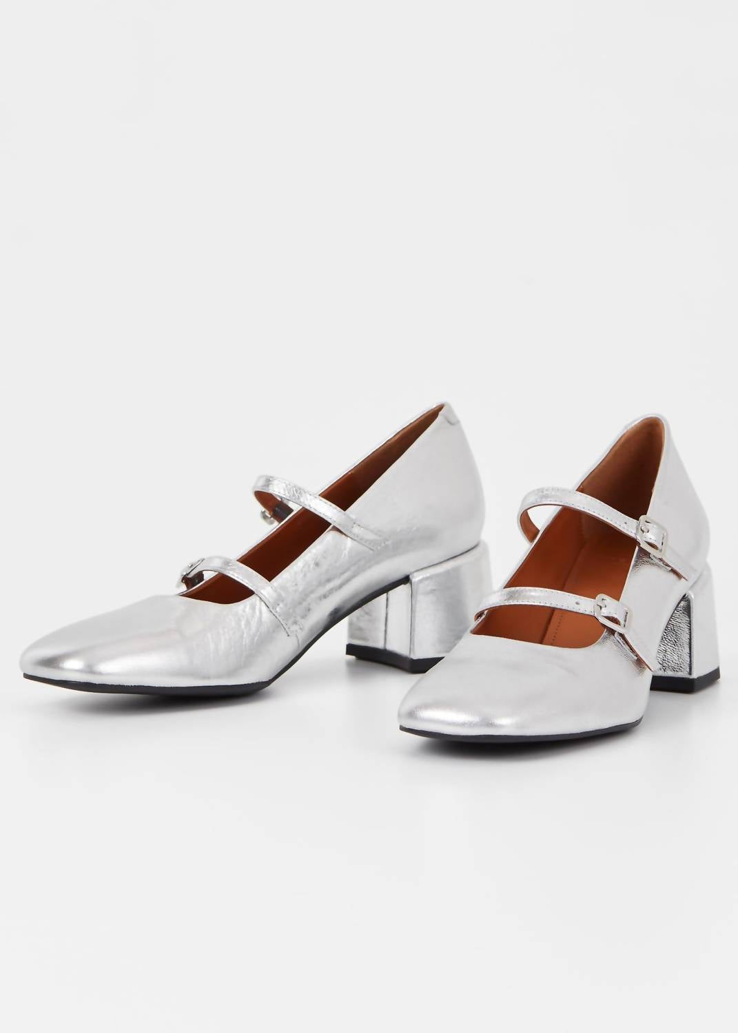 Женские туфли Adison Mary Jane на каблуке в серебристом цвете Vagabond Shoemakers