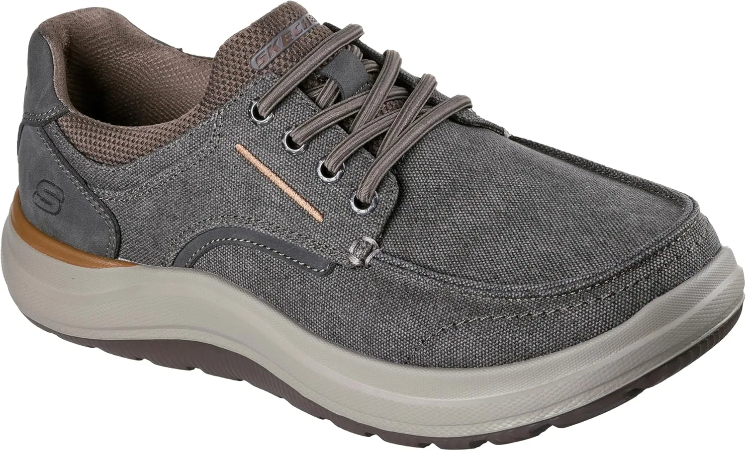 Мужские слипоны Skechers USA Altman - Finch Moc Toe Canvas Bungee Lace, Dktp — фото 4