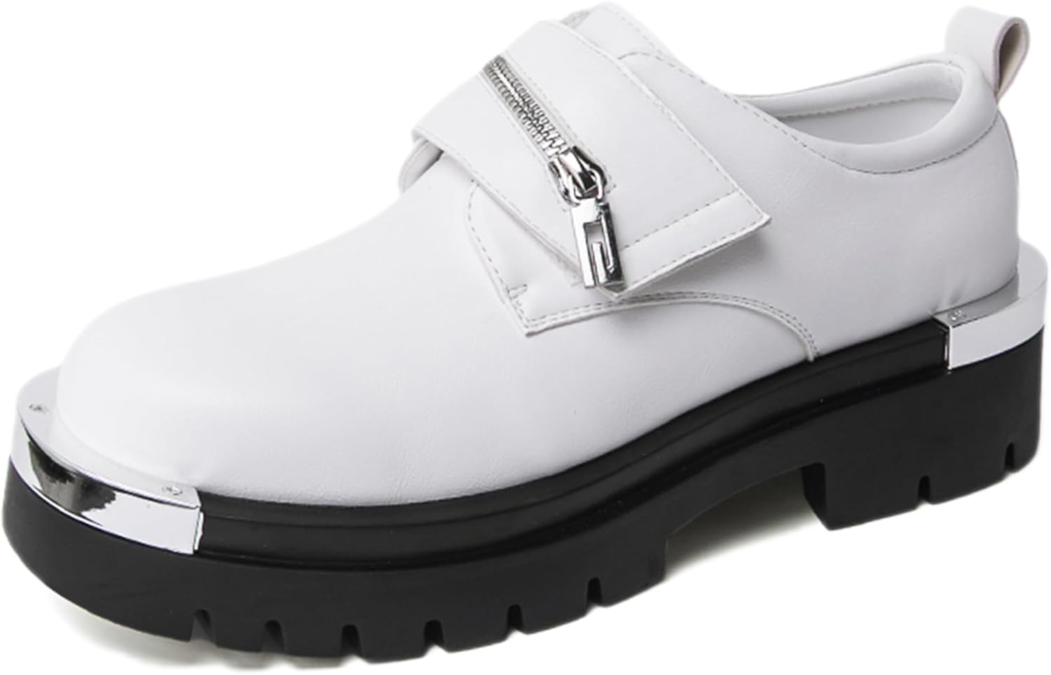 

Мужские кожаные лоферы на массивной платформе с ремешком-монашкой, модная металлическая пластина, круглый носок, удобная противоскользящая подошва, дезайнерские оксфорды для повседневной носки, работы, свадьбы и повседневного использования Adkgb...