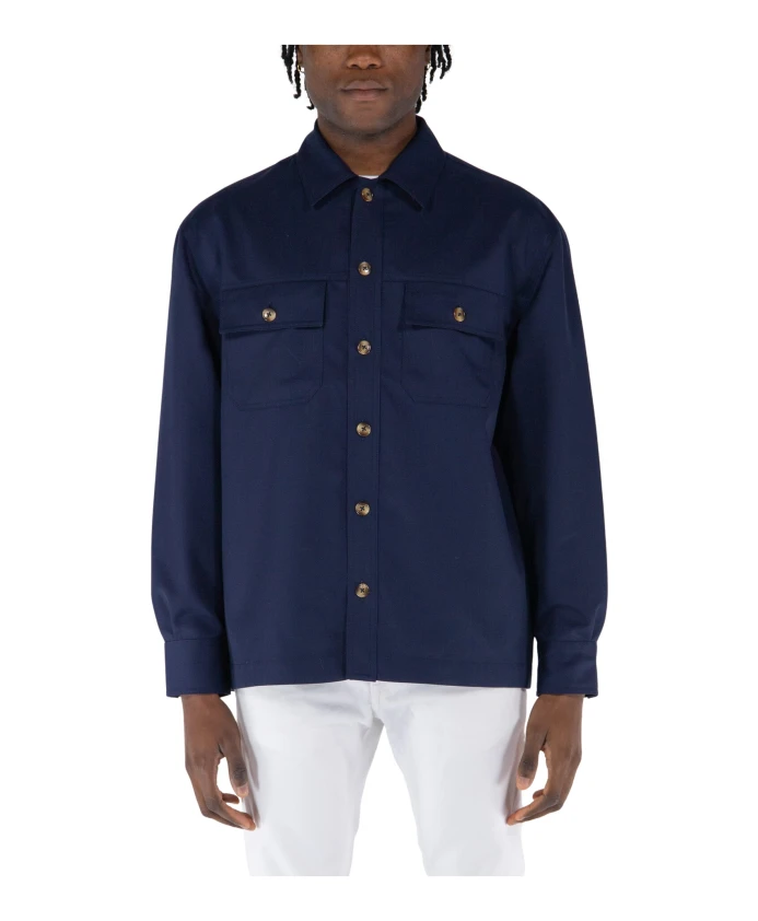 

Однотонная шерстяная рубашка Drole De Monsieur, синий