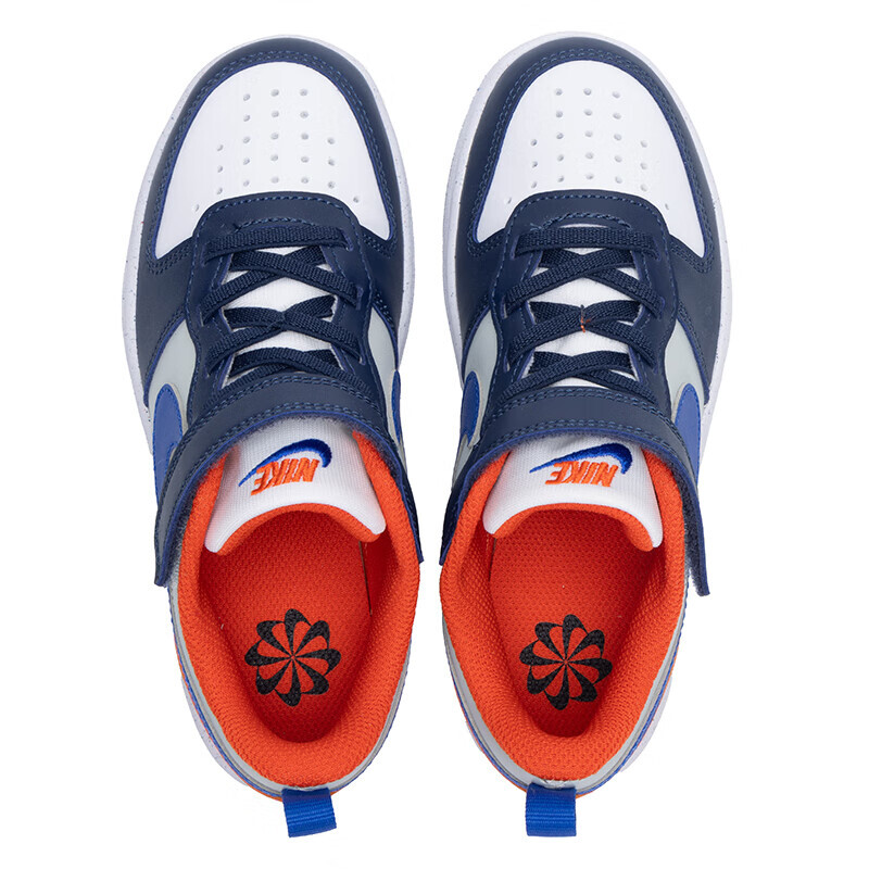 Кроссовки Nike Court Borough Kids Lifestyle Shoes PS Low-top White/Blue, белый/синий — фото 4