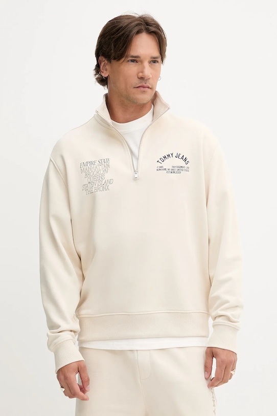 

Хлопковая толстовка Tommy Jeans, бежевый