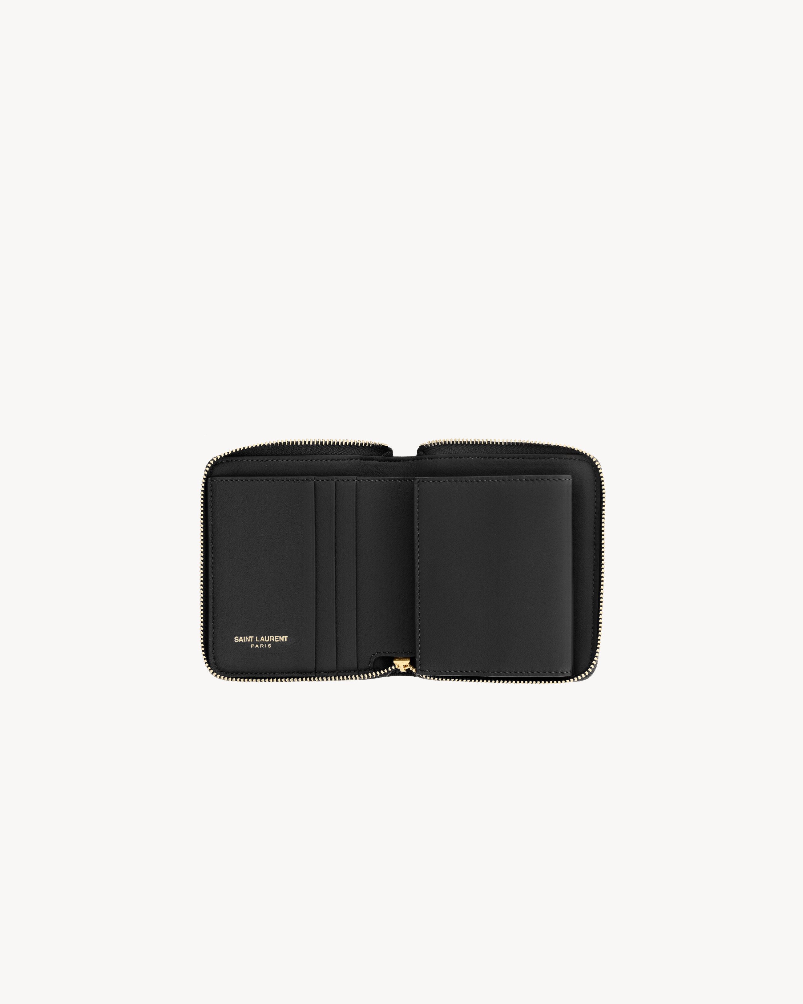 Компактный кошелек CASSANDRE BIJOU из кожи GRAIN DE POUDRE Saint Laurent, черный — фото 4