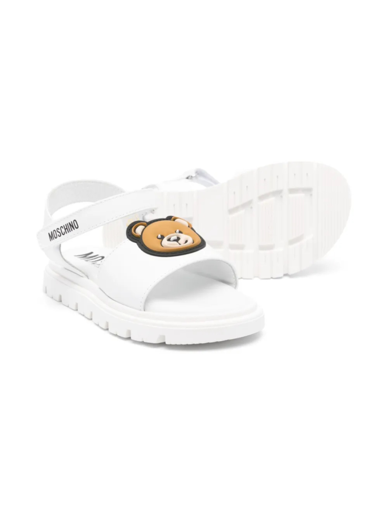 

Сандалии с нашивками в виде плюшевого мишки Moschino Kids, белый