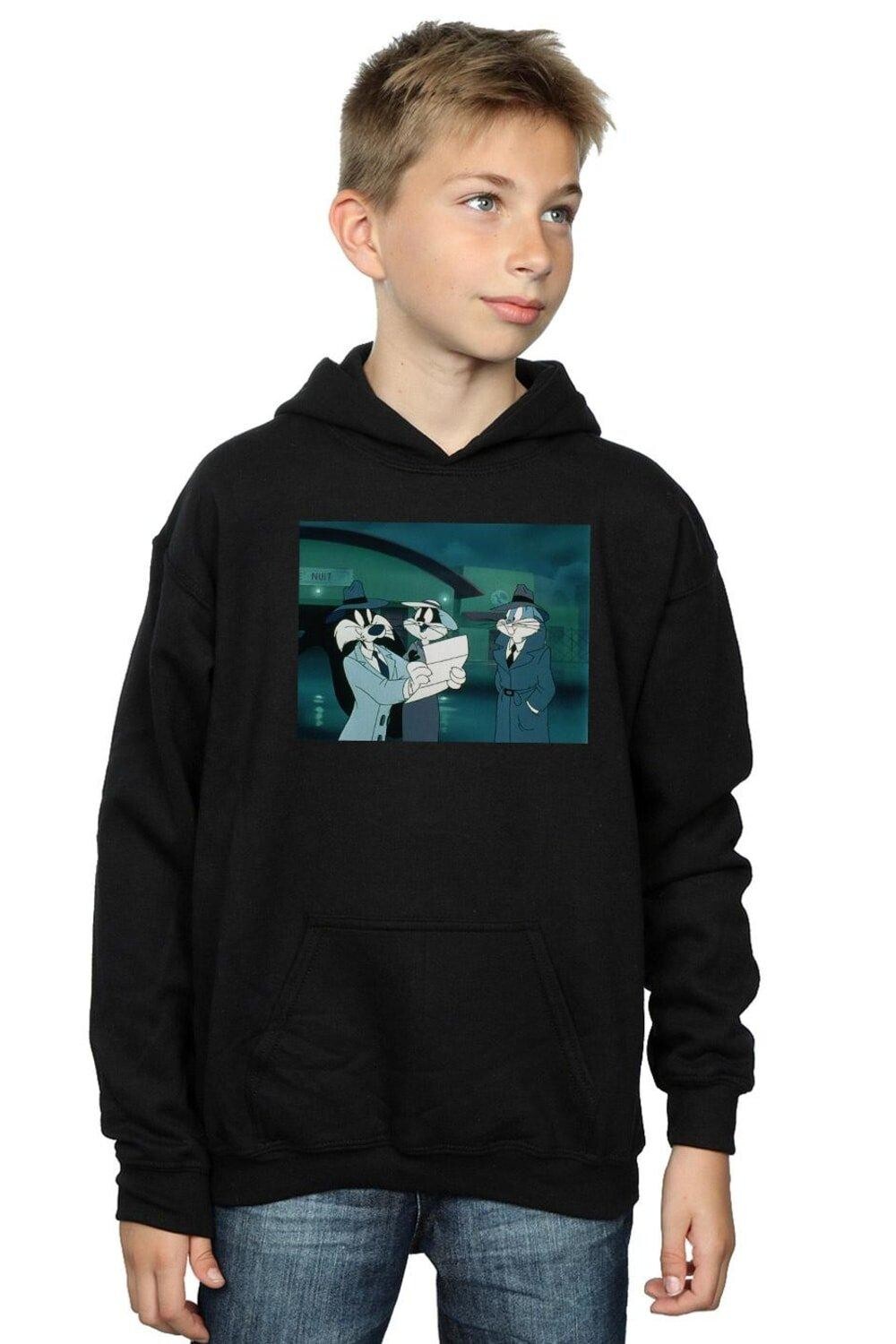 

Толстовка с надписью Bugs Bunny Sylvester Looney Tunes, черный