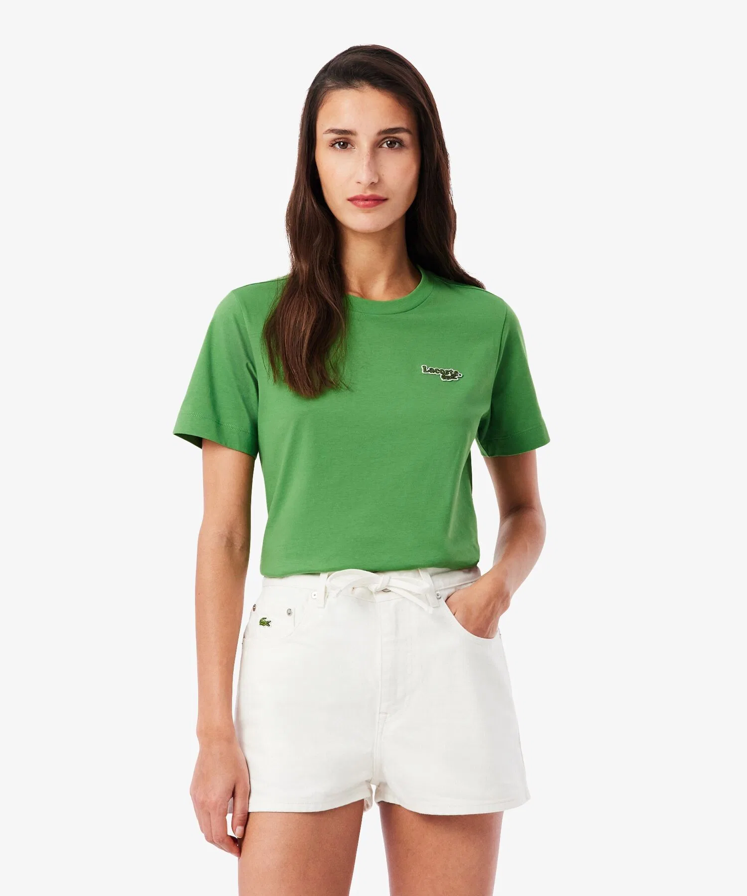 Футболка Lacoste Женская с логотипом, зеленая
