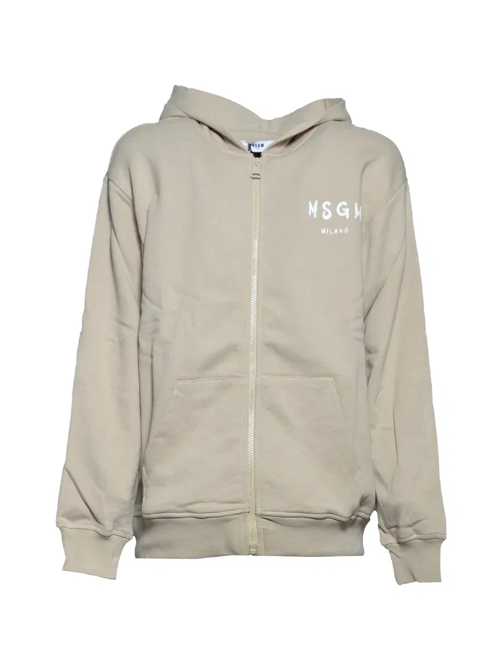 Толстовка на молнии с логотипом Msgm Kids, бежевый