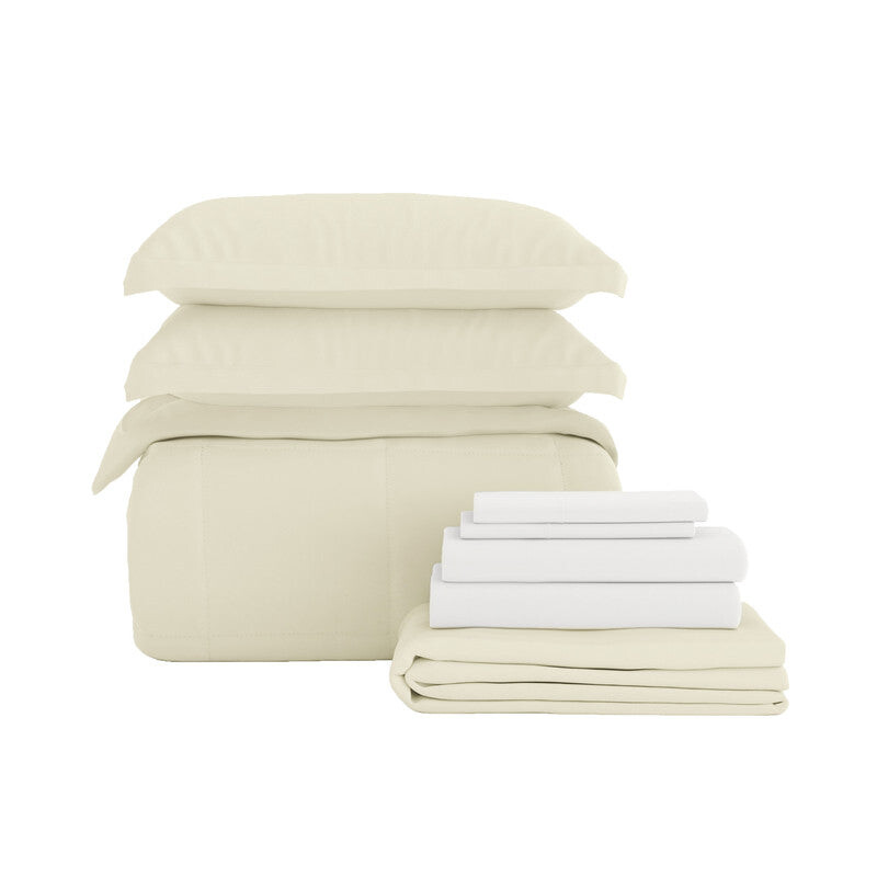 

Ультрамягкое постельное белье Bed-In-A-Bag из микрофибры ienjoy Home, цвет Ivory