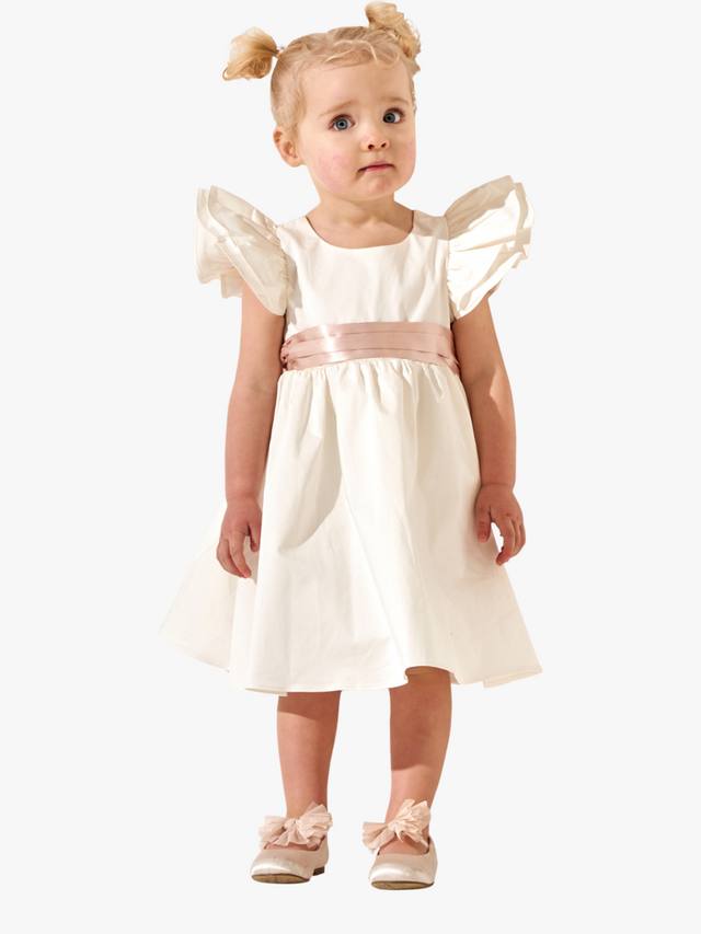 

Детское платье-сатин с поясом Angel & Rocket, Natural Cream