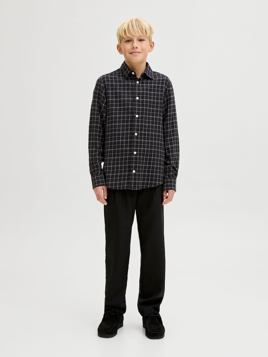 Рубашка на пуговицах классического кроя Jack & Jones Junior, черный — фото 4