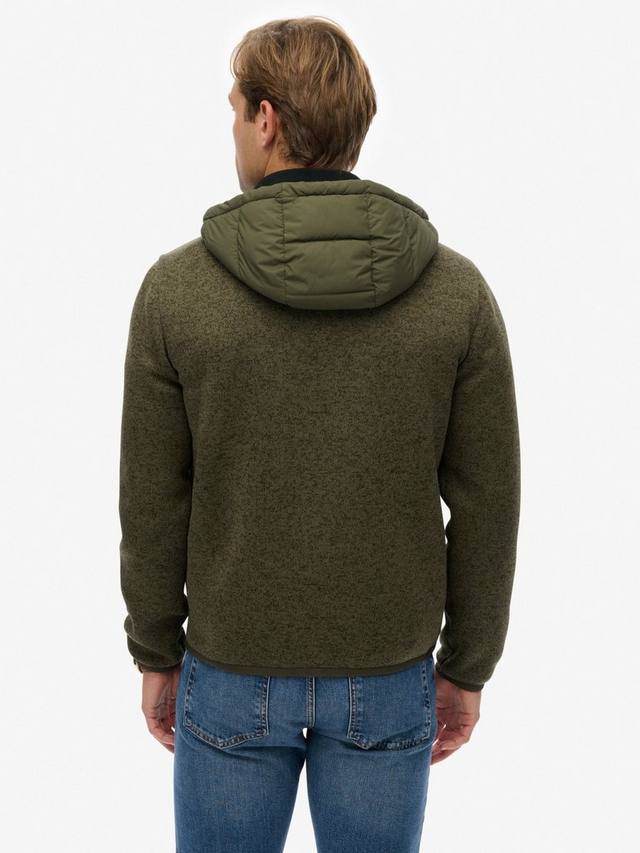 Утепленная гибридная куртка с капюшоном Superdry, Khaki Green Marl — фото 2