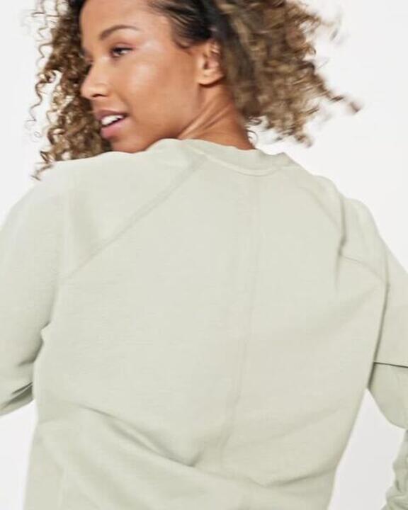 

Женская базовая флисовая толстовка для тренировок Domyos - небесно-зелёная