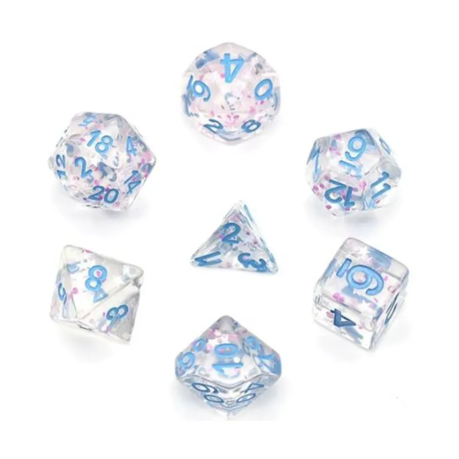

Набор Poly — радужные звезды с синим (7), Dice Sets - Resin/Acrylic - Rainbow & Multi-Colored (Foam Brain Games)