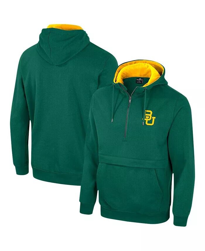 

Мужская зеленая толстовка Baylor Bears Half-Zip с капюшоном Colosseum