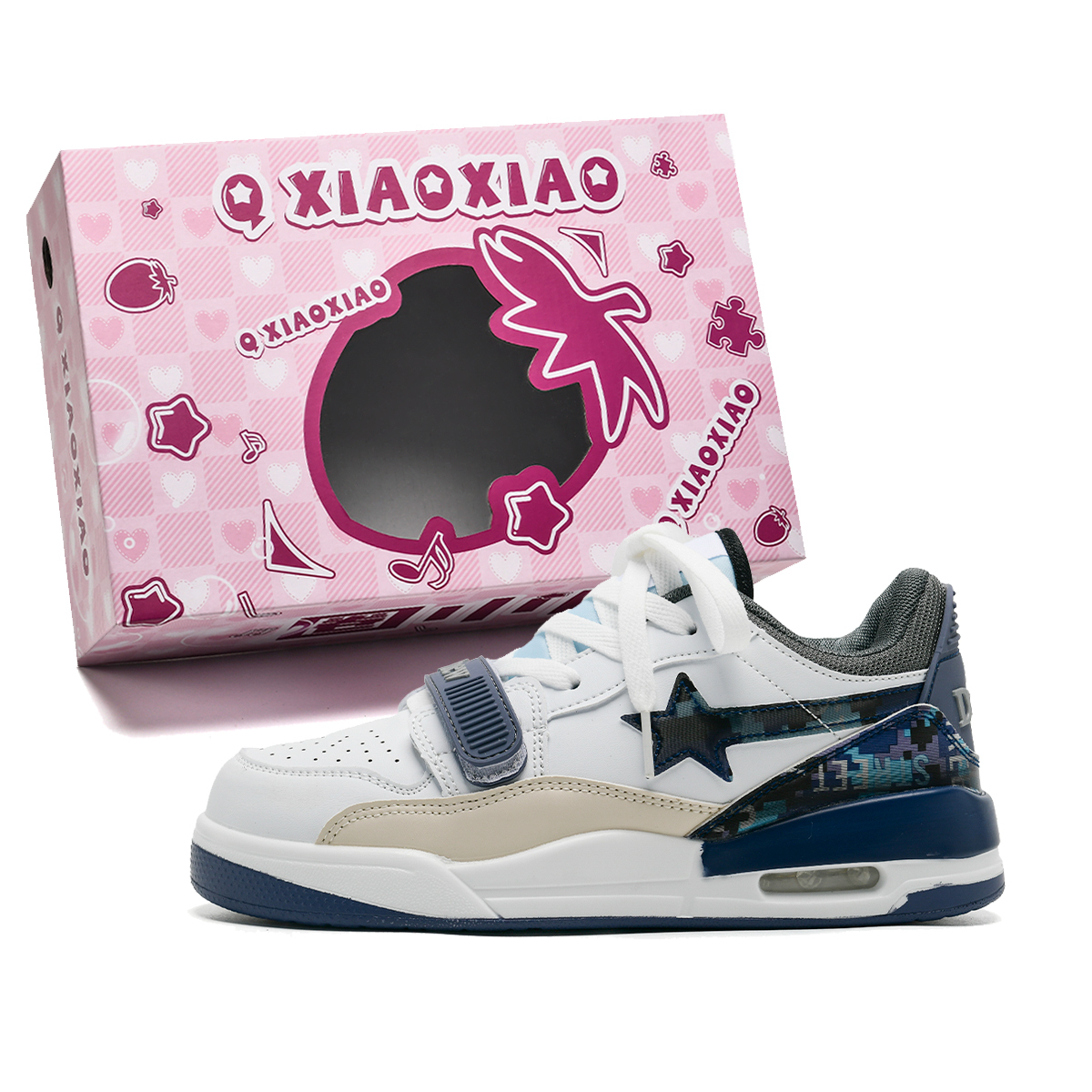 

Circle small Амортизирующие износостойкие легкие противоскользящие скейтерские кеды унисекс бело-голубые, цвет White Blue