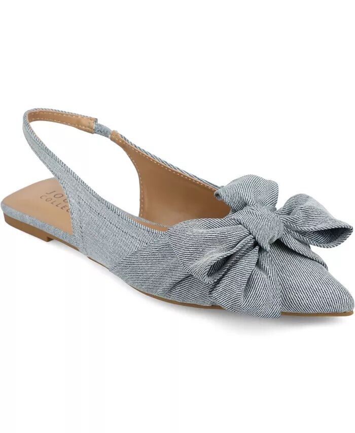 

Женские туфли на плоской подошве из пеноматериала с острым носком Sabbrina Tru Comfort с ремешком на спине Journee Collection, синий