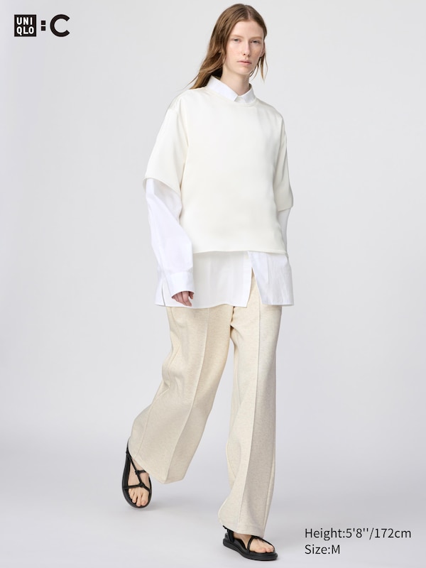 

Прямые брюки из футера Uniqlo, 30 natural