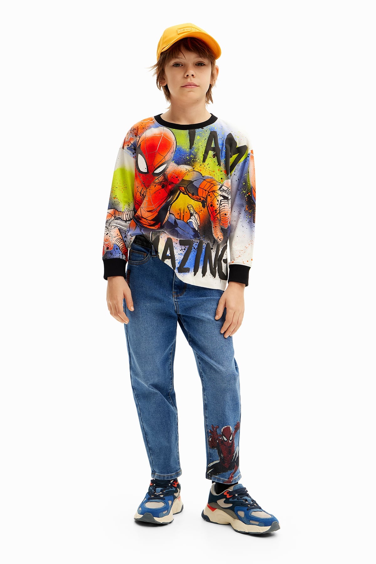 Длинная футболка с принтом Человека-паука (100-150 см) Desigual, White/1000