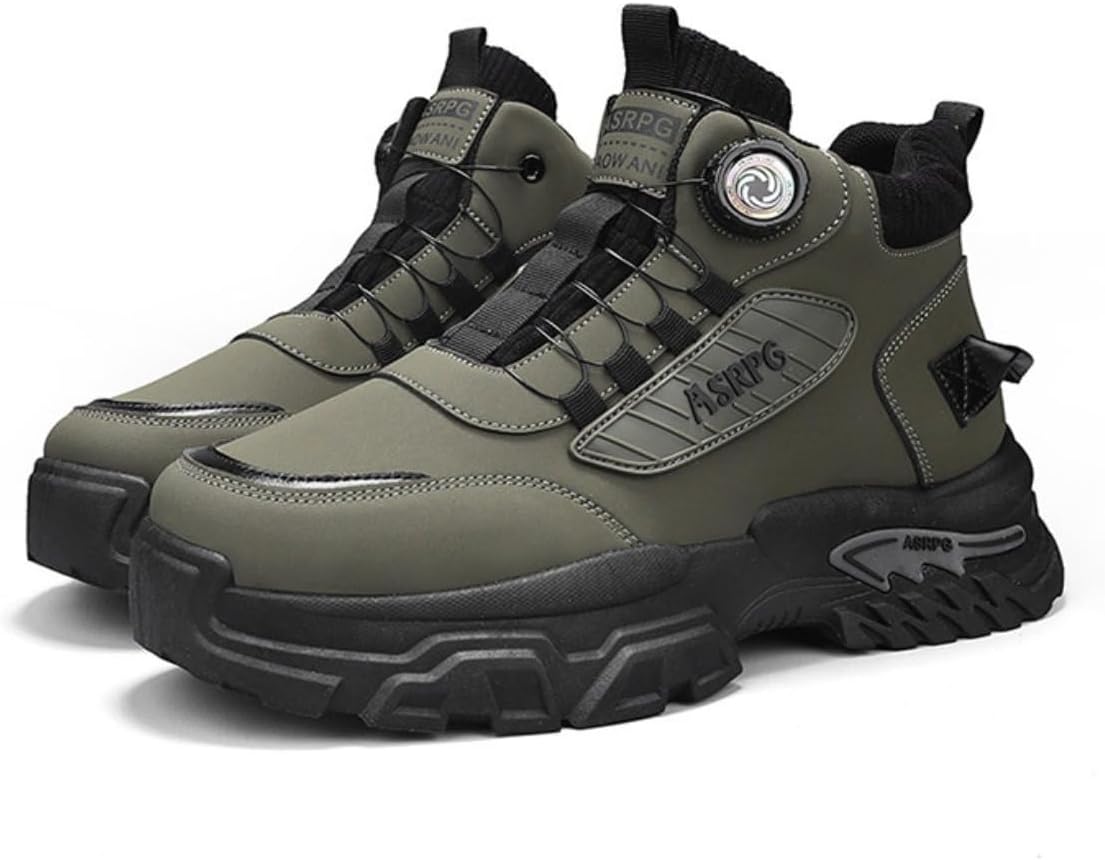 

Мужские прочные кожаные походные ботинки ZIXCPLAZ, водонепроницаемые, для активного отдыха, с улучшенной поддержкой лодыжки и превосходным сцеплением, зеленый