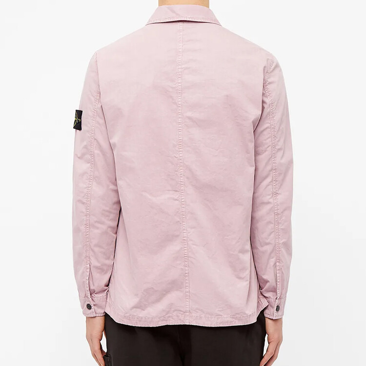 Рубашка мужская розовая Stone Island, розовый — фото 4