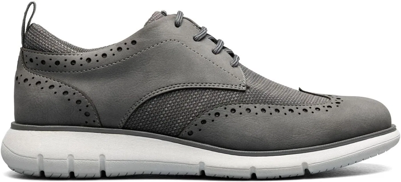Мужские оксфорды Nunn Bush Stance Knit Wingtip Oxford, Gray — фото 4