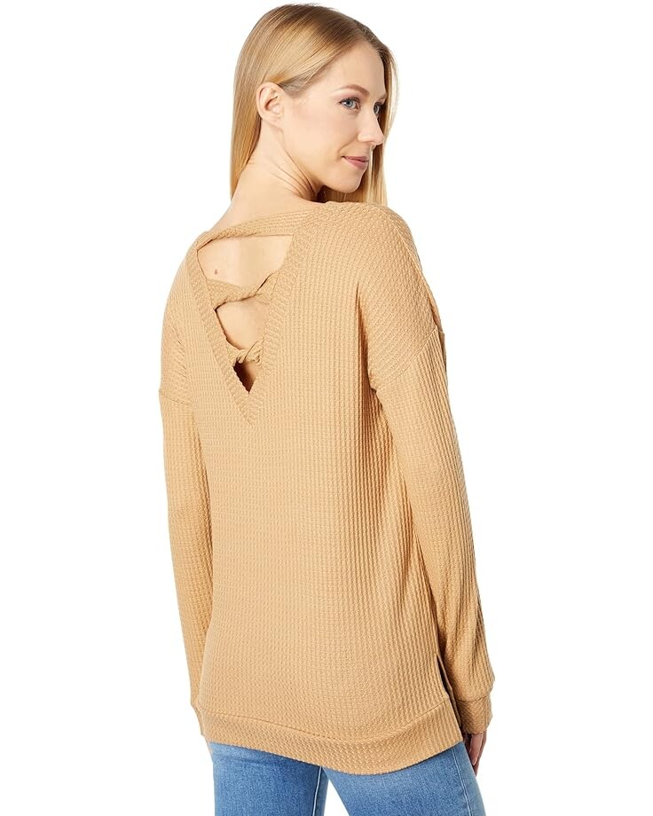 

Топ 1.STATE Long Sleeve Open Twist Back Top, цвет Wild Oak